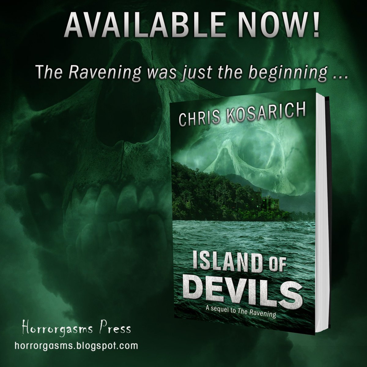 CKosarich's tweet photo. The sequel to my sci-fi horror novel The Ravening, Island of Devils, now available in ebook for Nook and Kindle, and trade paperback on BN! Go check it out! L1nk in the comments! https://t.co/eRQWlEfuTS