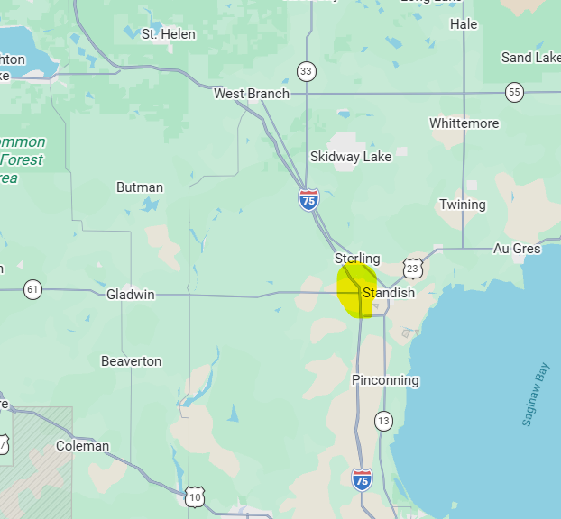 ShadowForest1's tweet photo. @MiStormChasers There's a point by Standish where I75 shifts from due north to northwest.  At least to me, it's where the landscape noticeably "switches." https://t.co/5jnEfkVidZ