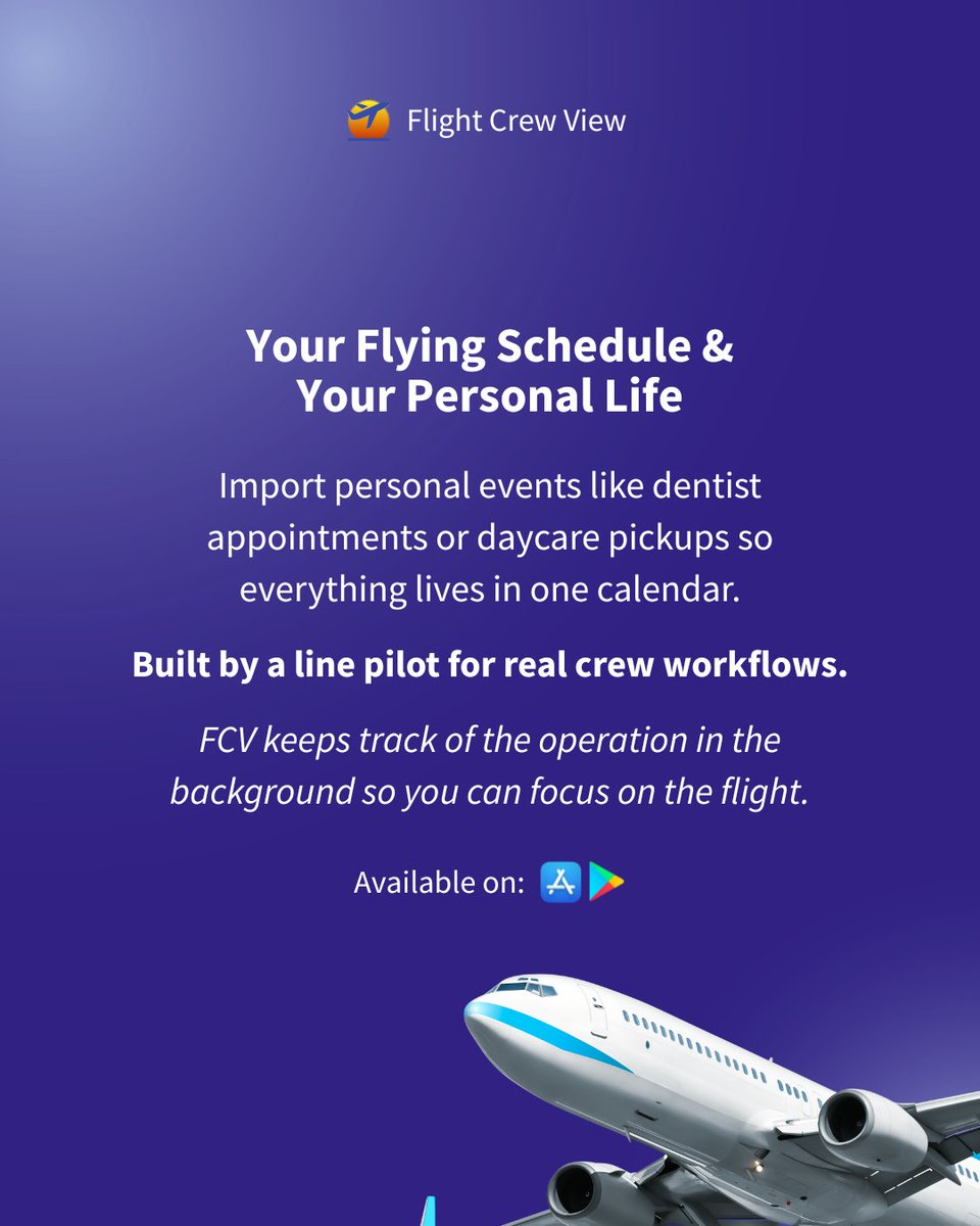 flightcrewview's tweet image. ✅ ATC delays.
✅ Gate changes.
✅ Aircraft swaps.

FCV tracks the operation so you stay ahead of it.

Open the app and try these features on your next trip.

#CrewLife #PilotLife
