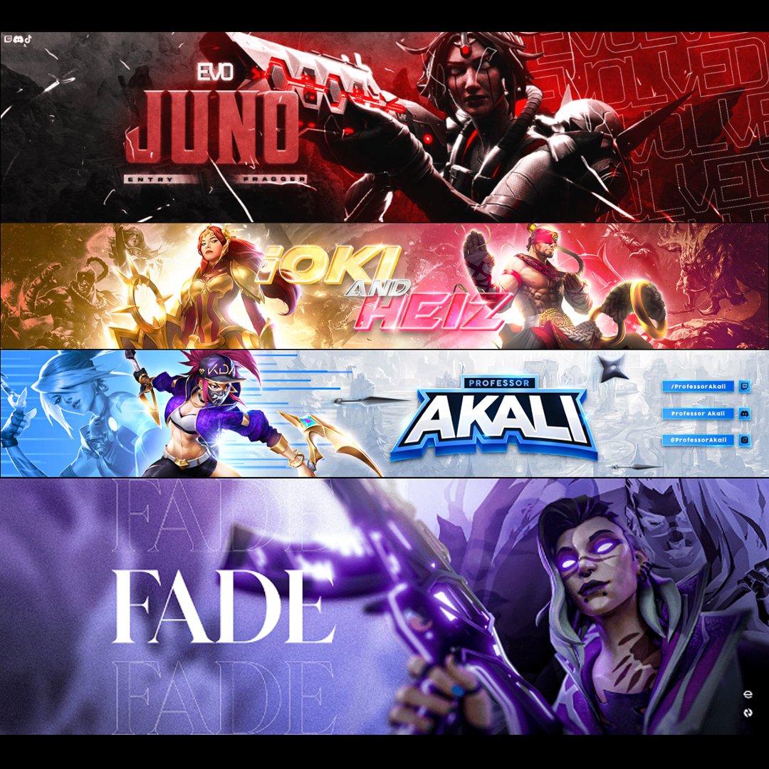 Henry281012's tweet image. Some of my work on Banners..! Hope you'll love it #logos #LogoDesign #ArtistOnTwitter #commissionsopen #TwitchStreamers