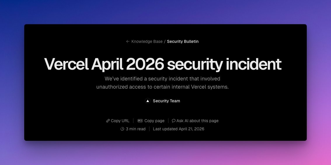 sreekar_1729's tweet photo. Vercel had a security incident, and I've been thinking about how they handled it.

For those who missed it: an attacker compromised an employee's third-party AI tool, used it to get into their Google Workspace, and then into Vercel's systems.

Throughout the incident, Vercel published a bulletin and kept updating it continuously.

Every few hours, sometimes every few minutes, a new timestamped entry with what they knew, what they'd ruled out, and what customers should do.

When they engaged Mandiant, they said so. When they confirmed npm packages were safe, they said so. When customers needed to rotate env vars or turn on MFA, they spelled it out.

They even kept the channel open when they didn't have full answers yet.

At @SpikedHQ, this is how we think about incident communication. Not a nice-to-have, but how trust holds together while something breaks.