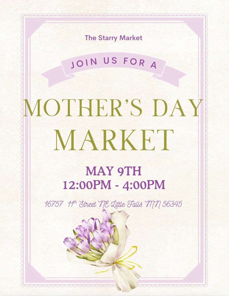 cdcmorrisonmn's tweet image. #TheStarryMarket's first market of 2026 is 5/9 at #StarryEyedBrewingCo in #LittleFallsMN!
Stay tuned for a lineup of events, food, live music, &amp;amp; brewery taps for the day.
facebook.com/share/1852tT13…

🌟 Vendors application:
docs.google.com/forms/d/e/1FAI… 
#MorrisonCounty