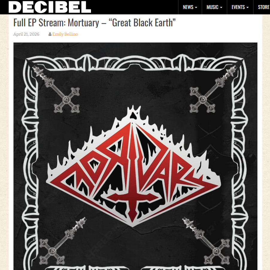hpgd666's tweet image. Cheers to @dbmagazine  who have premiered the full stream of the new Mortuary release "Great Black Earth", available this Friday on @hpgd666 !

Listen: bit.ly/decibelmortuary

#mortuary #hpgd #death #destruction #slayer #sepultura #morbidangel #sarcofago #kreator #destruction