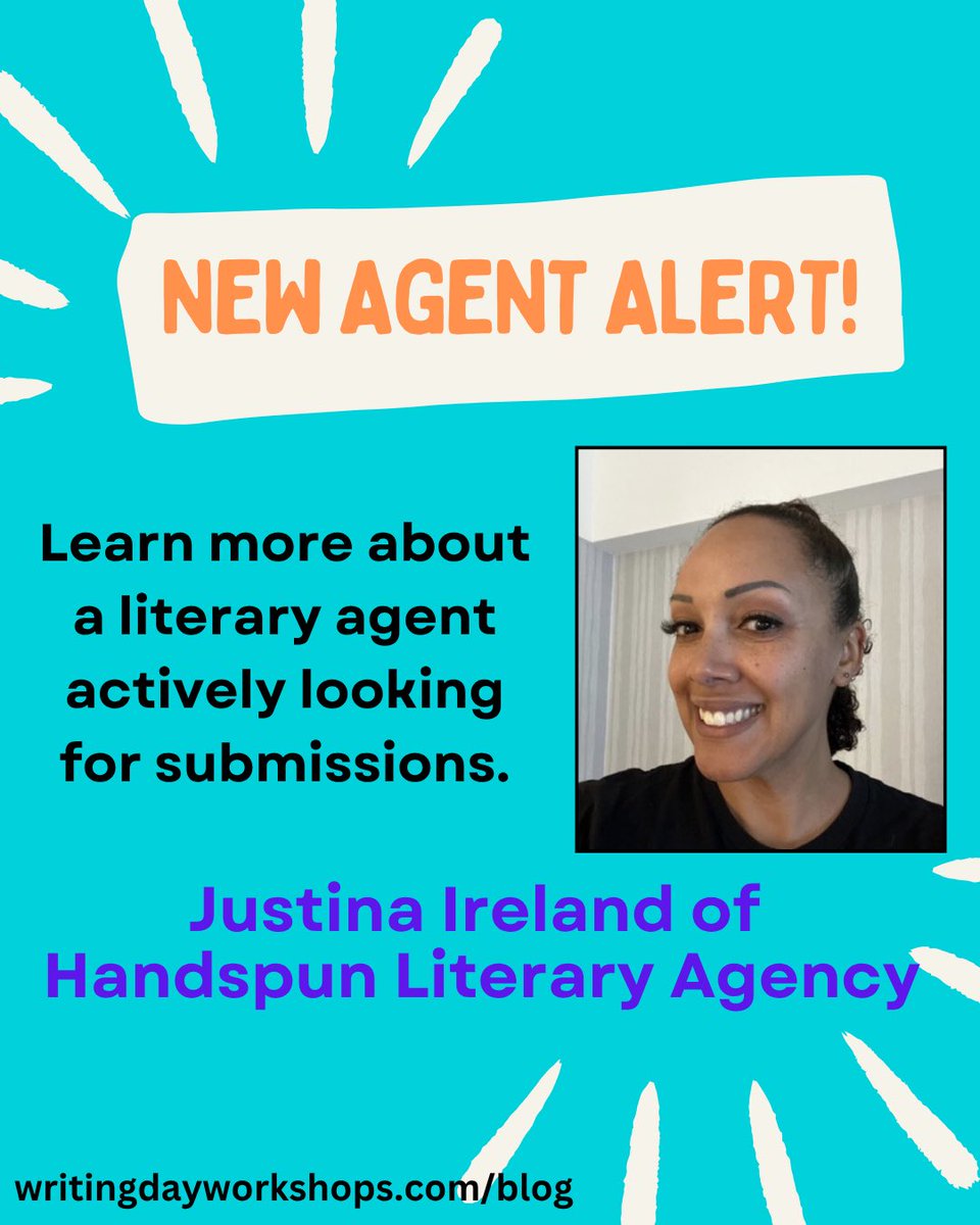 writingdaywksp's tweet image. New Agent Alert!

Justina Ireland has recently started acquiring at Handspun Literary. Justina is looking for MG, YA, and Adult!

Discover the full MSWL and how to query on our blog:
writingdayworkshops.com/blog

#amwriting #amquerying #literaryagent #writingcommunity #writing
