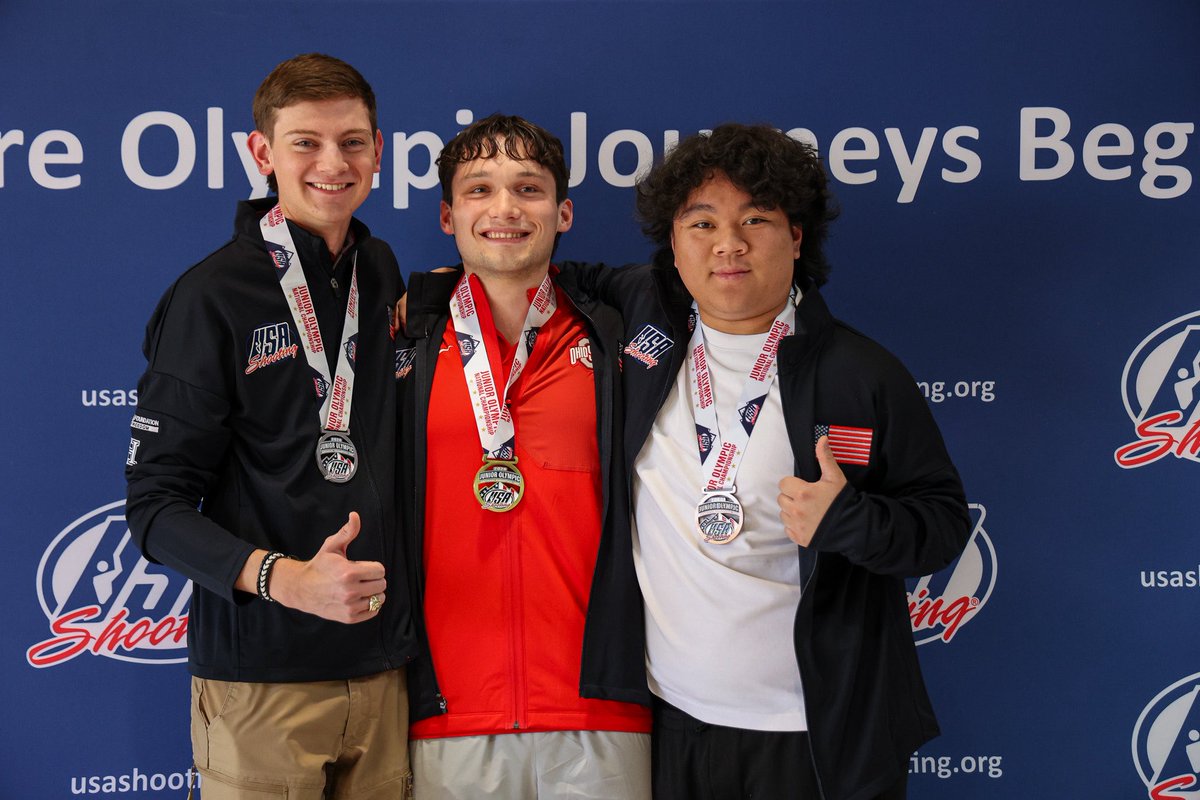 USAShooting's tweet image. 💥JO Rapid Fire Medalists!!

U21
🥇Blaine Simpson
🥈Austin Stone
🥉William Regala

U18
🥇Mark Shen
🥈Samuel Poulin
🥉Terry Hur

U15
🥇Samuel Kim

#podium #rapidfire #juniorolympics #champs
