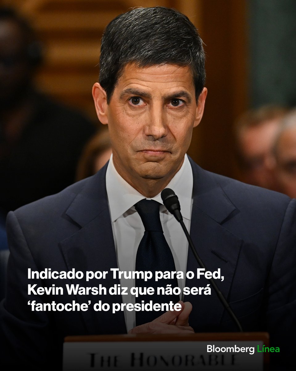 BloombergLineaB's tweet image. Indicado por Trump para o Fed, Kevin Warsh diz que não será ‘fantoche’ do presidente. Saiba mais: bit.ly/48Pt72f

#internacional #EUA #FederalReserve #economia