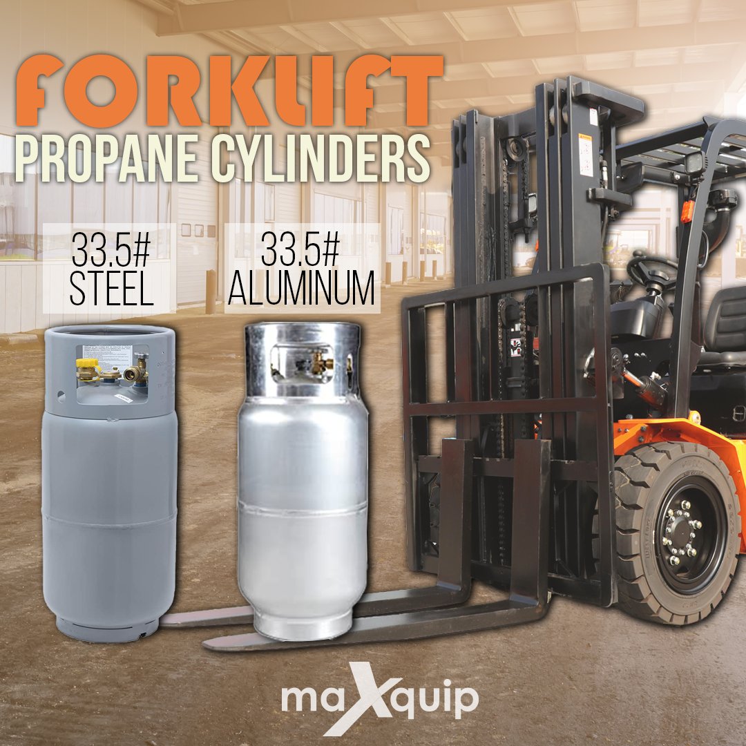 maxquipinc's tweet image. Propane #forkliftcylinders in stock and ready to go in steel and aluminum.

#Aluminum: lightweight, corrosion-resistant, durable

#Steel: rugged, powder-coated, long-lasting

Contact us for pricing and availability: maxquip.ca/contact-us

#propane #ordernow #instock