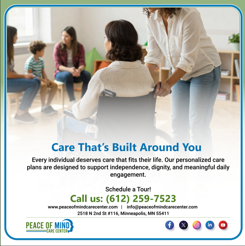 PMCCMN's tweet image. Quality care shouldn't be a search—it should be a standard. 📍
Peace of Mind Care Center offers personalized plans in #Minneapolis designed for independence, dignity, and real engagement.
🗓️ Book a tour: (612) 259-7523
💻 peaceofmindcarecenter.com
#MPLS #MN #Healthcare #Caregiving