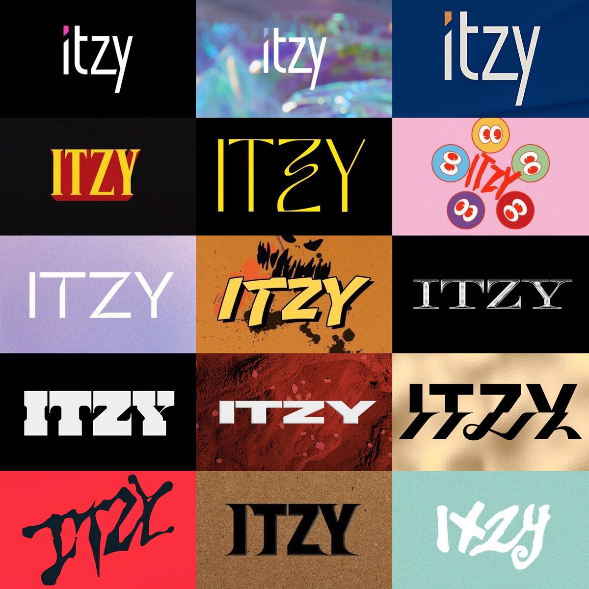 ITZY logos throughout their career