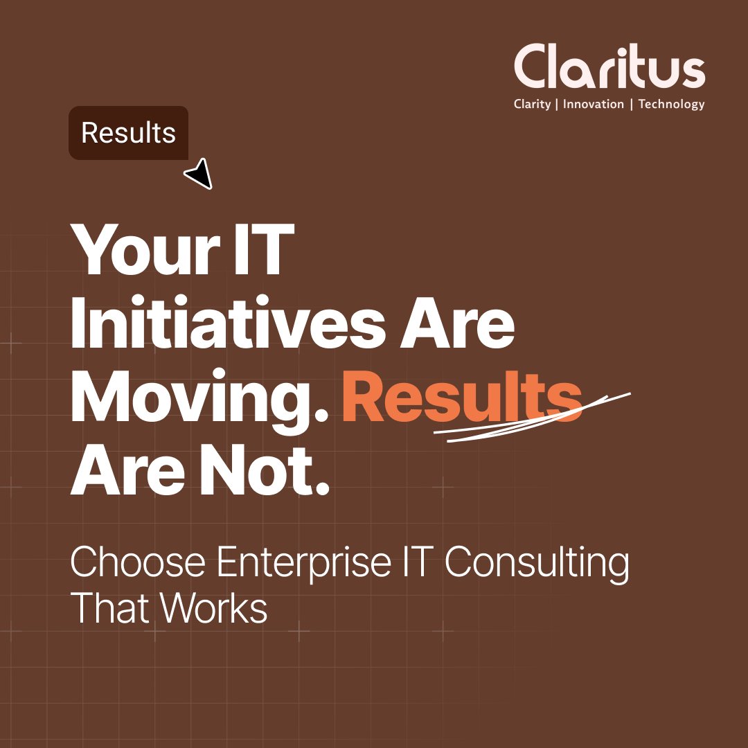 consultclaritus's tweet image. Your IT initiatives are moving, but outcomes remain unclear.

See how Claritus brings structure and execution clarity to enterprise IT consulting. claritusconsulting.com

#ClaritusConsulting #DigitalTransformation #ITConsulting #EnterpriseIT #ITServices