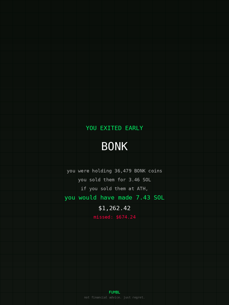 amrohr13's tweet image. used fumbledbags.com to see how much i missed out on $BONK bro actually gonna crash out                               

Dz62nVi923gKs611JsiHwvmbbJdavA6DyG6bWnPHSSPH
#rabby 
#www