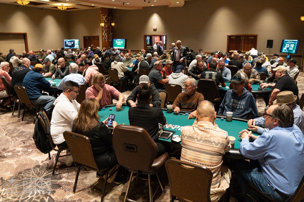 HBRPoker's tweet photo. Event #1: RunGood Seniors Ring Event has closed registration at @HorseshoeIowa!

277 entrants with 108 players remaining.

Want in on the action? Check out the full schedule of ring events here: https://t.co/P8oZKlpeBM https://t.co/NzrpI7n6Dy