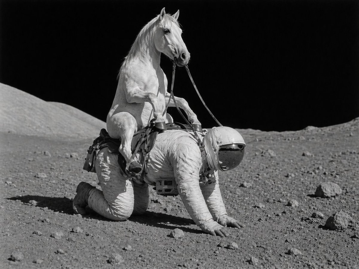 Surreal Lunar Horse Rider