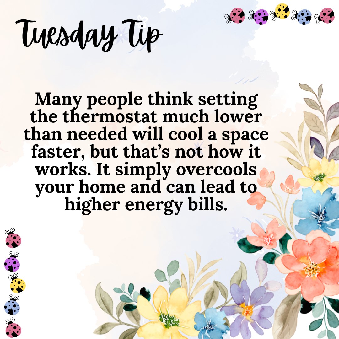utah_energy's tweet image. Don't rush your AC ❄️ Take your time cooling your home so as not to incur high utility bills. Set it to your desired temperature and let it do it's job.
#energyefficiency #TuesdayTip