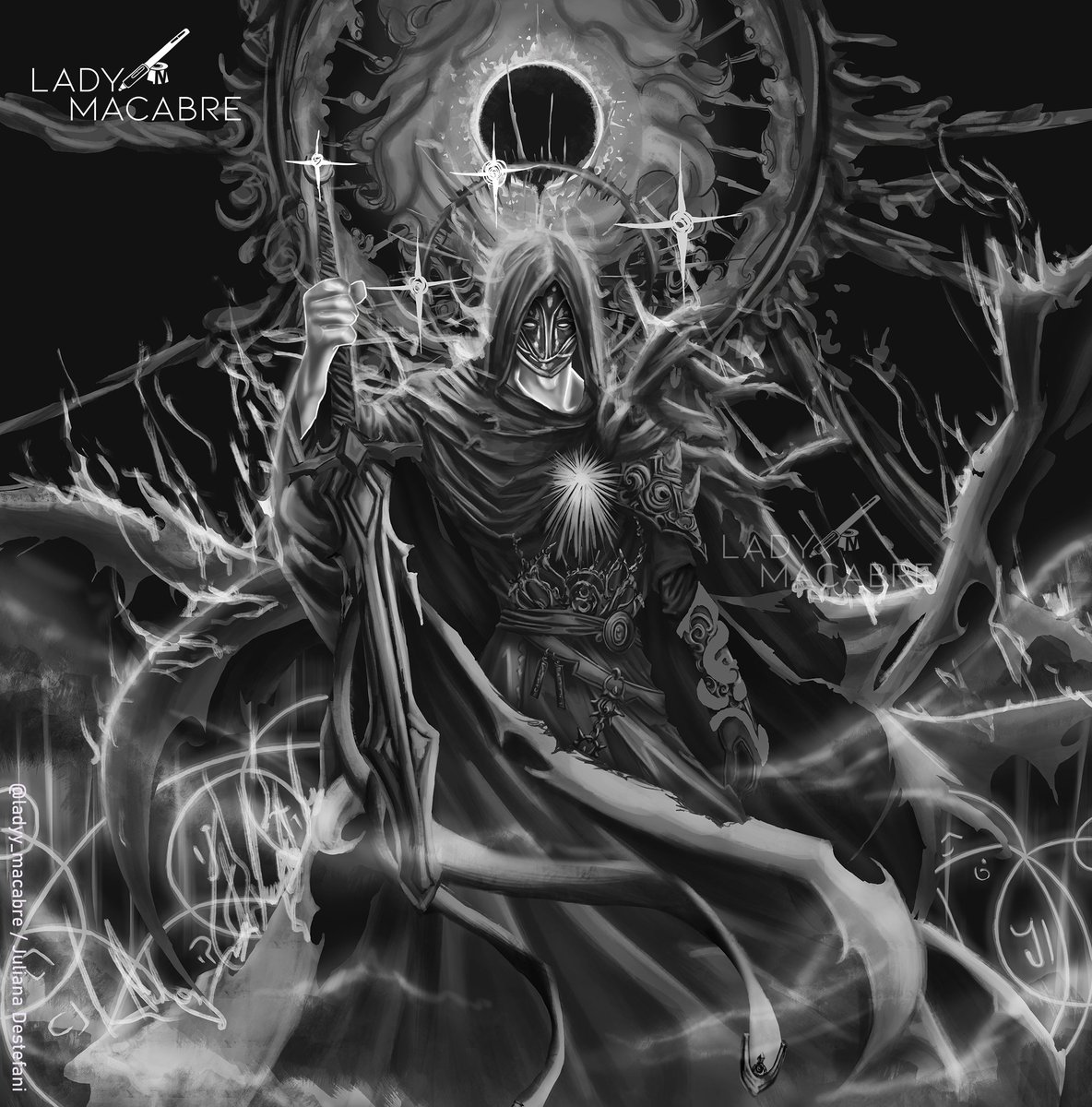 Ladyy_macabre's tweet image. WIP new art for a brazilian cardgame!

#cardgame #art #gothicart