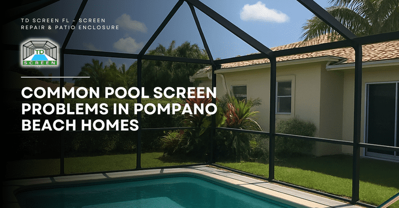 TDSCREENFL's tweet photo. Pool screens are essential for Pompano Beach homes, but constant sun, humidity, and storms can lead to common issues like tears, sagging screens, rusted screws, and mold buildup—problems that can quickly become expensive if ignored. https://t.co/ZNYi3cuumh