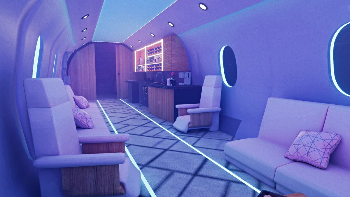 Jessi55xc's tweet photo. World: Huntrix Plane - Kpop Demon Hunter
Author: τοmacιτa @Tomacitaa_ 

This sleek private jet feels super luxurious and futuristic, with plush purple seating, glowing neon accents, a cozy bar area, and that high-end chill vibe throughout the whole cabin. So stylish.

#VRChatPhotography #VRChat