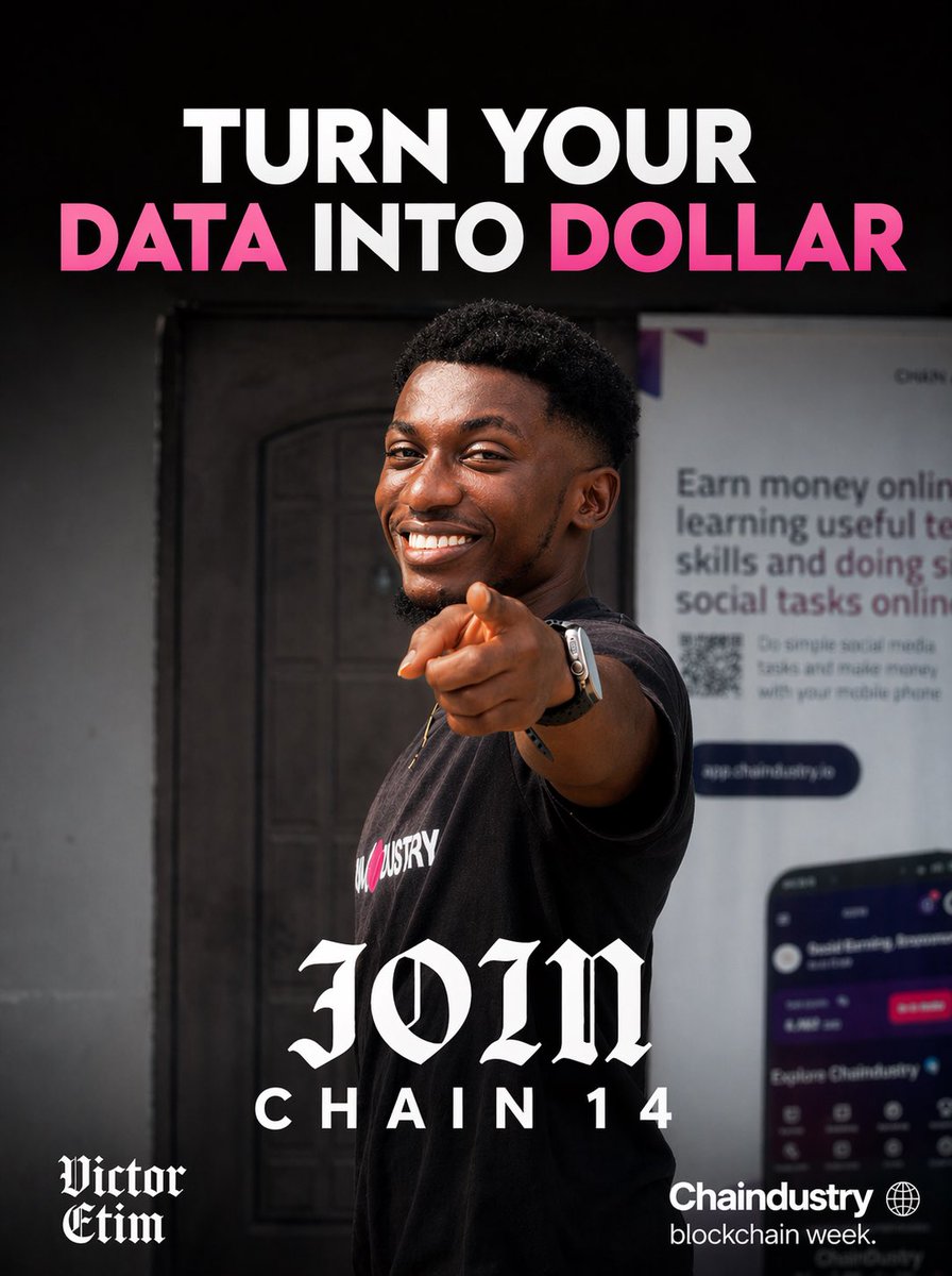 ChaindustryACD's tweet photo. 💡 What if the same data you use every day could start working for you?

Your data isn’t just for scrolling… it’s a tool.

Learning, building, and earning in this digital age is no longer a dream, it’s a decision.

This is your sign to stop consuming and start creating value.

🚀 Join Chain 14. Learn the skills. Earn with them.

Register here: 👉 https://t.co/5gdPQ3Ykkl
