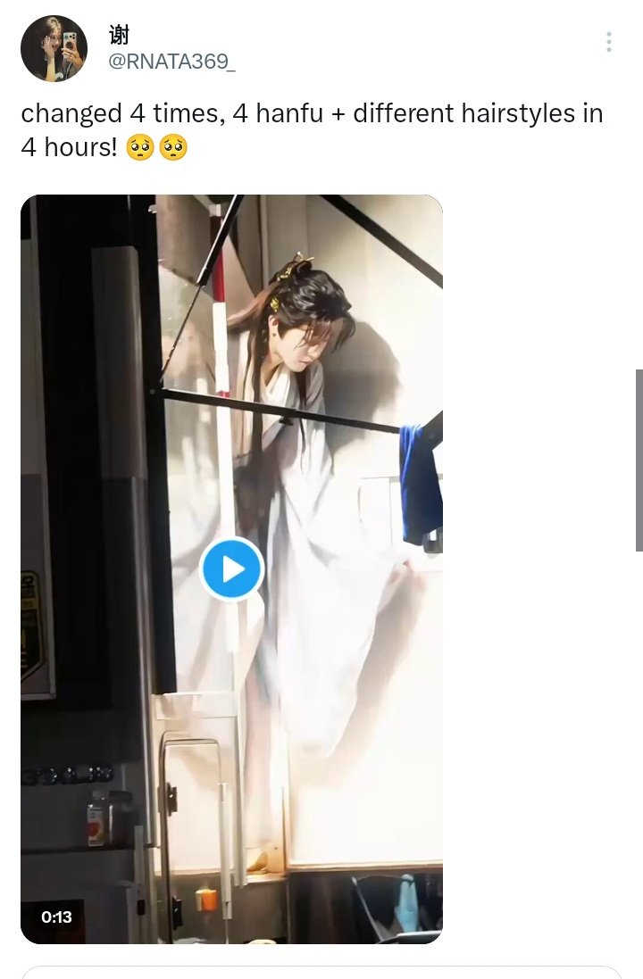 that explains why 70 days are enough for filming. this man does every scene in one take, remembers long dialogues without a single mistake, finishes many scenes in a day while constantly changing hanfu &amp; moving from one set to another. within just 1 month, he already has 21 looks