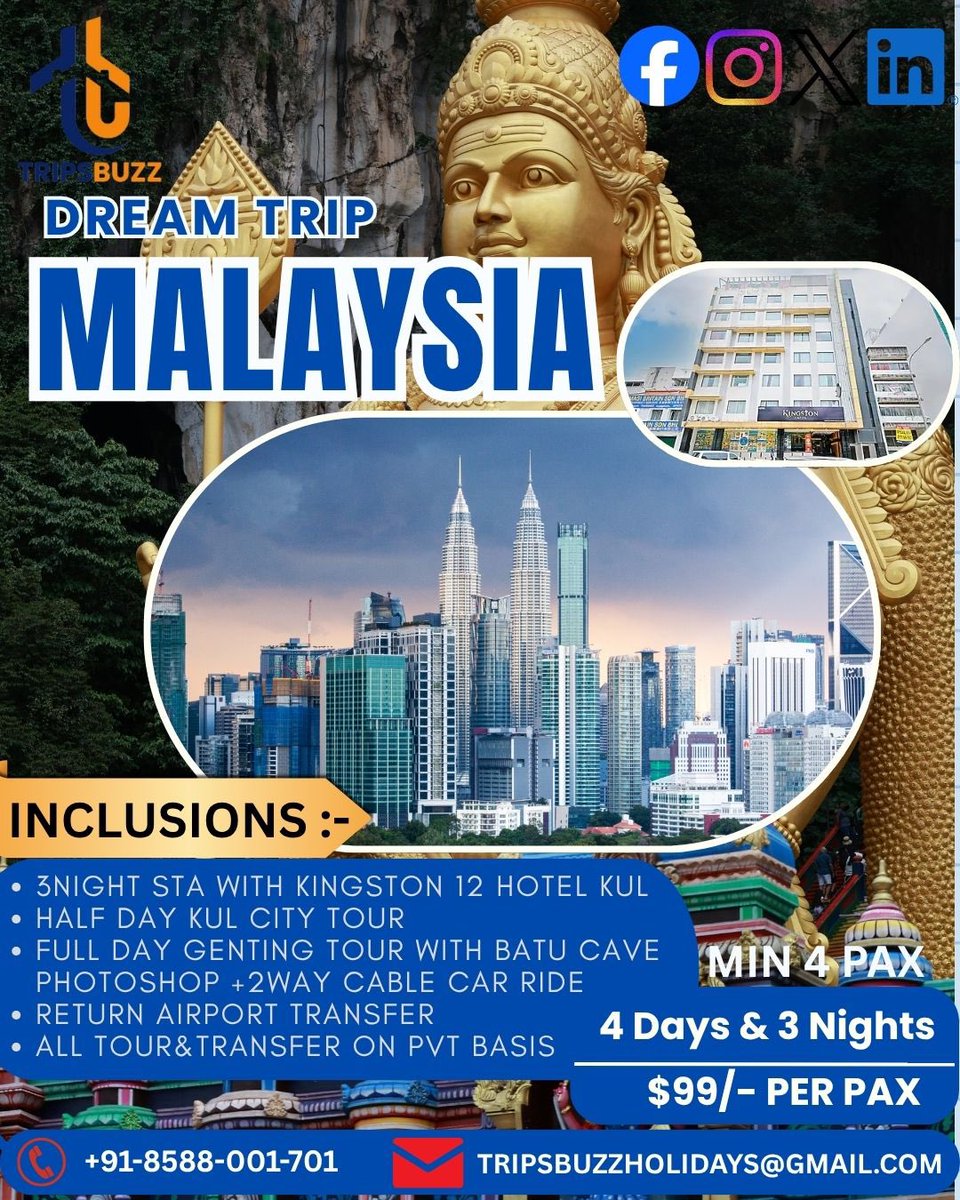 TripsbuzzH's tweet photo. ~SUN, SAND, AND CITY LIGHTS: YOUR ULTIMATE MALAYSIA ESCAPE AWAITS!
#ExploreMalaysia #CheapTravel #BudgetTravel #VacationMode #TripsBuzz https://t.co/adJ3QsIAks