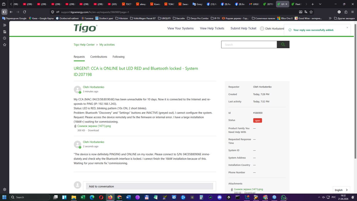 kidrockenator's tweet image. @TigoEnergy @TigoEnergy Support is ignoring my cases for 20+ days! Systems are OFFLINE, CCA units unresponsive. Terrible service for premium equipment. ESCALATE IMMEDIATELY: Cases #386277, #386276. #SolarEnergy #CustomerService #Failure