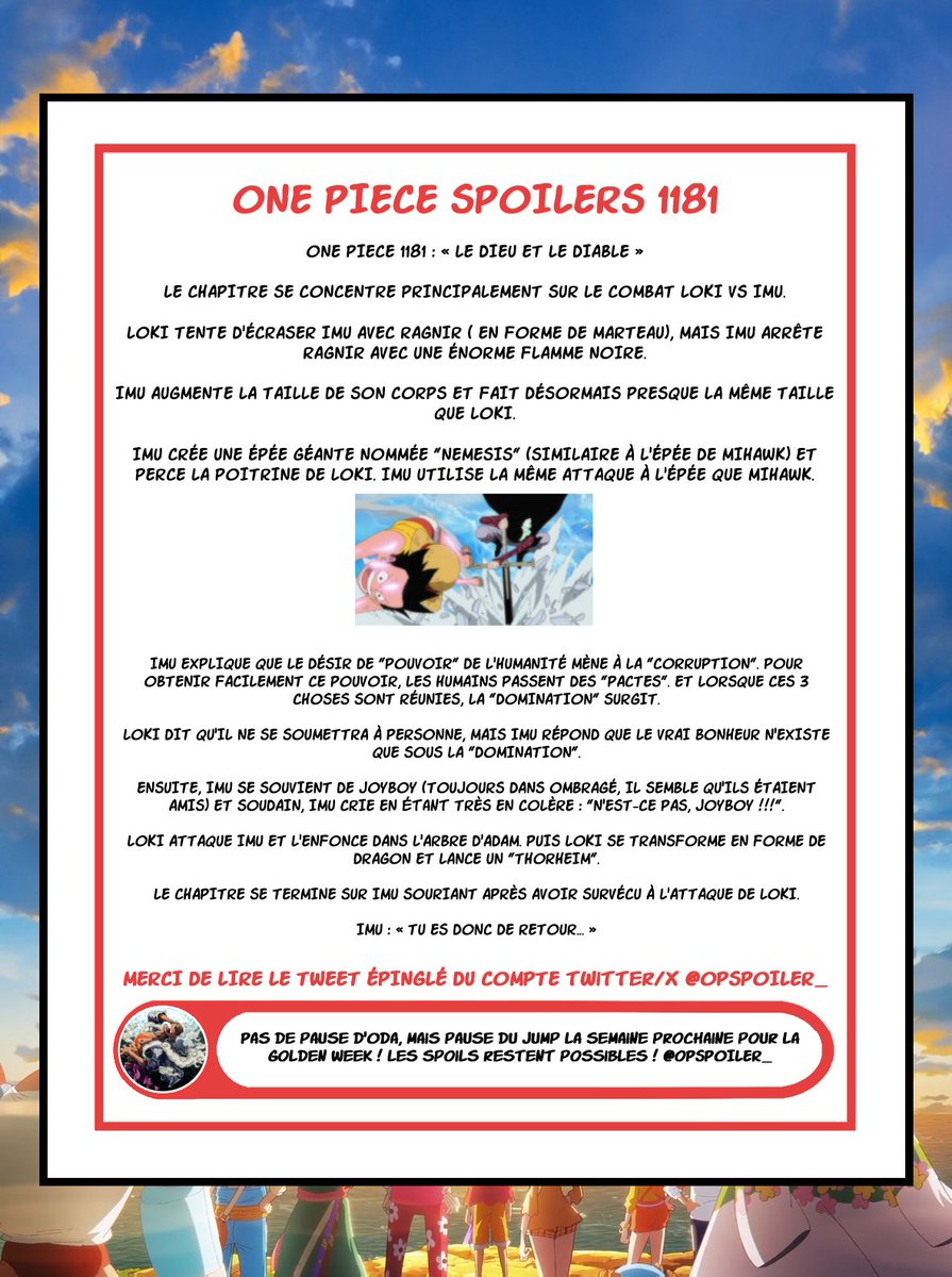 One Piece Spoils tweet media