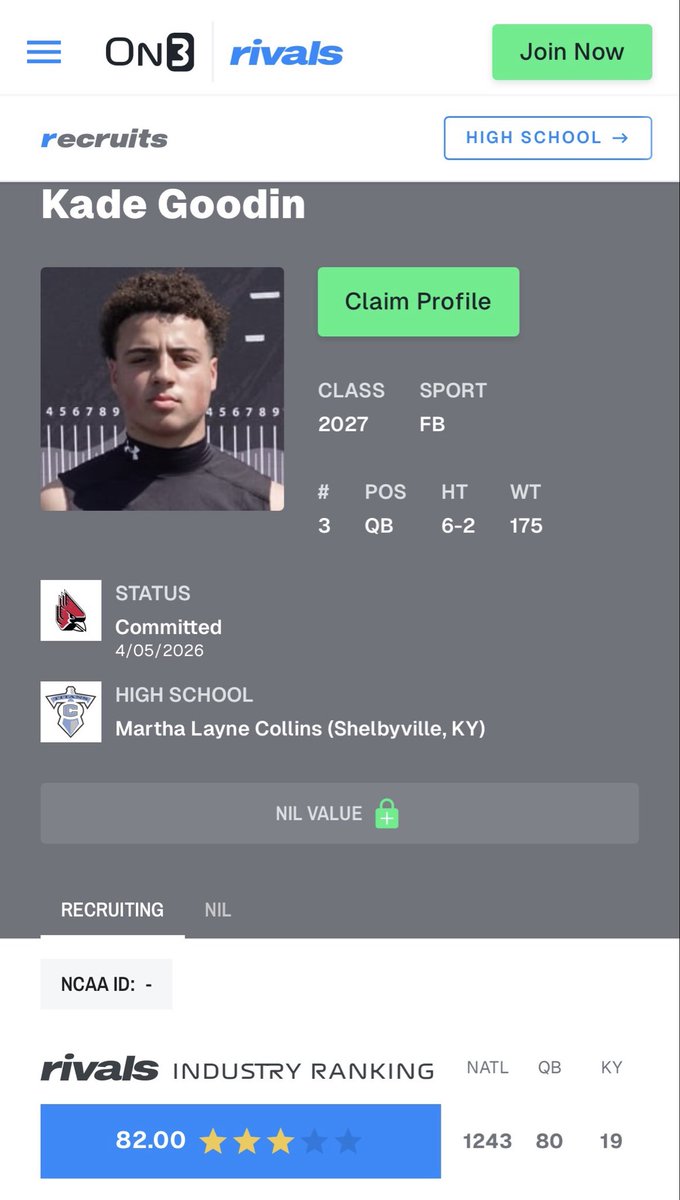 Kade Goodin (2027 QB 3⭐️) tweet media