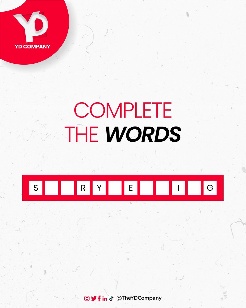 TheYDCompany's tweet image. Can you complete the missing letters? 

Look closely and tell us in the comment section.. 

#YDCompany #pragencyinlagos #publicrelations #puzzle #branding