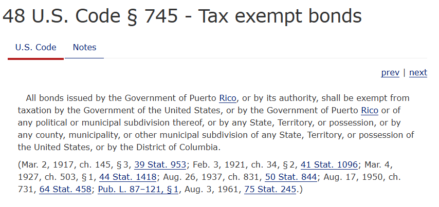 ZTAXetf's tweet photo. Last week, New York City announced a new wave of tax on wealth.
But not all income is taxed the same way.

Under 48 U.S.C. § 745, bonds issued by the Government of Puerto Rico are exempt from taxation at every level of government in the United States.

This is not a loophole. It’s federal law: a framework that has governed U.S. territory debt for over a century.

For high-income investors in states like California, New York, or New Jersey (where marginal tax rates exceed 9%) this structure can significantly enhance after-tax income.

A nominal 4.7% yield can translate into a 6%+ tax-equivalent yield, depending on the investor’s bracket, of course.

That’s the income profile of high-yield bonds with the legal structure of a municipal instrument.

Structure matters.
Smart investors don’t wait for Tax Day to think about taxes.

Until recently, the challenge was access and liquidity.

Now there’s ZTAX ETF (NYSE Arca): The first ETF focused exclusively on triple tax-exempt bonds from U.S. territories.

Actively managed. Exchange-traded. Built for modern portfolios.

Position your clients for what comes next.
 → https://t.co/Wn3OfkYVeG
For advisor inquiries, connect with our portfolio team. 
-
Past performance does not guarantee future results. Income from ZTAX may be exempt from federal, state, and local taxes under IRC §103(a) and 48 U.S.C. §745. Individual tax situations vary consult a qualified tax advisor. Investing involves risk including possible loss of principal. Not investment advice. Support asset reference: https://t.co/AOt1zbiHSB
Read the prospectus at https://t.co/XfWEqWvYYV or call us +1 (787) 282-1621.