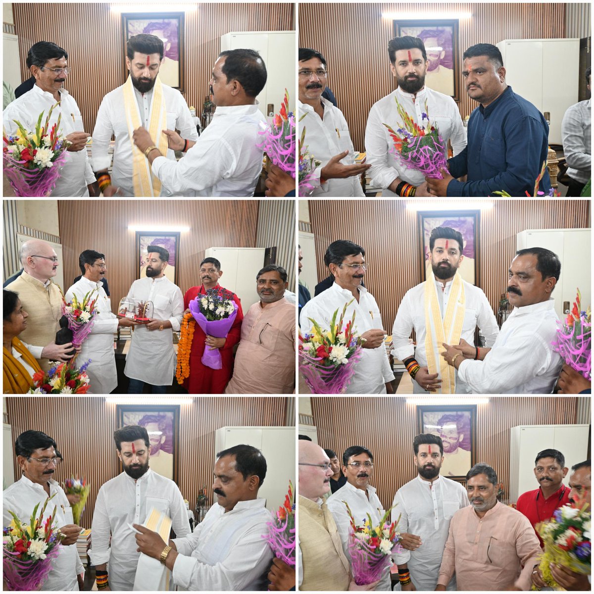 LJP4India's tweet photo. जनसेवा - समाधान 

आज नई दिल्ली स्थित केंद्रीय कार्यालय में राष्ट्रीय अध्यक्ष सह केंद्रीय मंत्री आदरणीय श्री @iChiragPaswan जी ने देश के विभिन्न हिस्सों से आए लोगों से मुलाकात कर उनकी समस्याओं को सुना तथा त्वरित निष्पादन हेतु संबंधित अधिकारियों को आवश्यक निर्देश दिए। https://t.co/0e6tPaBBEs