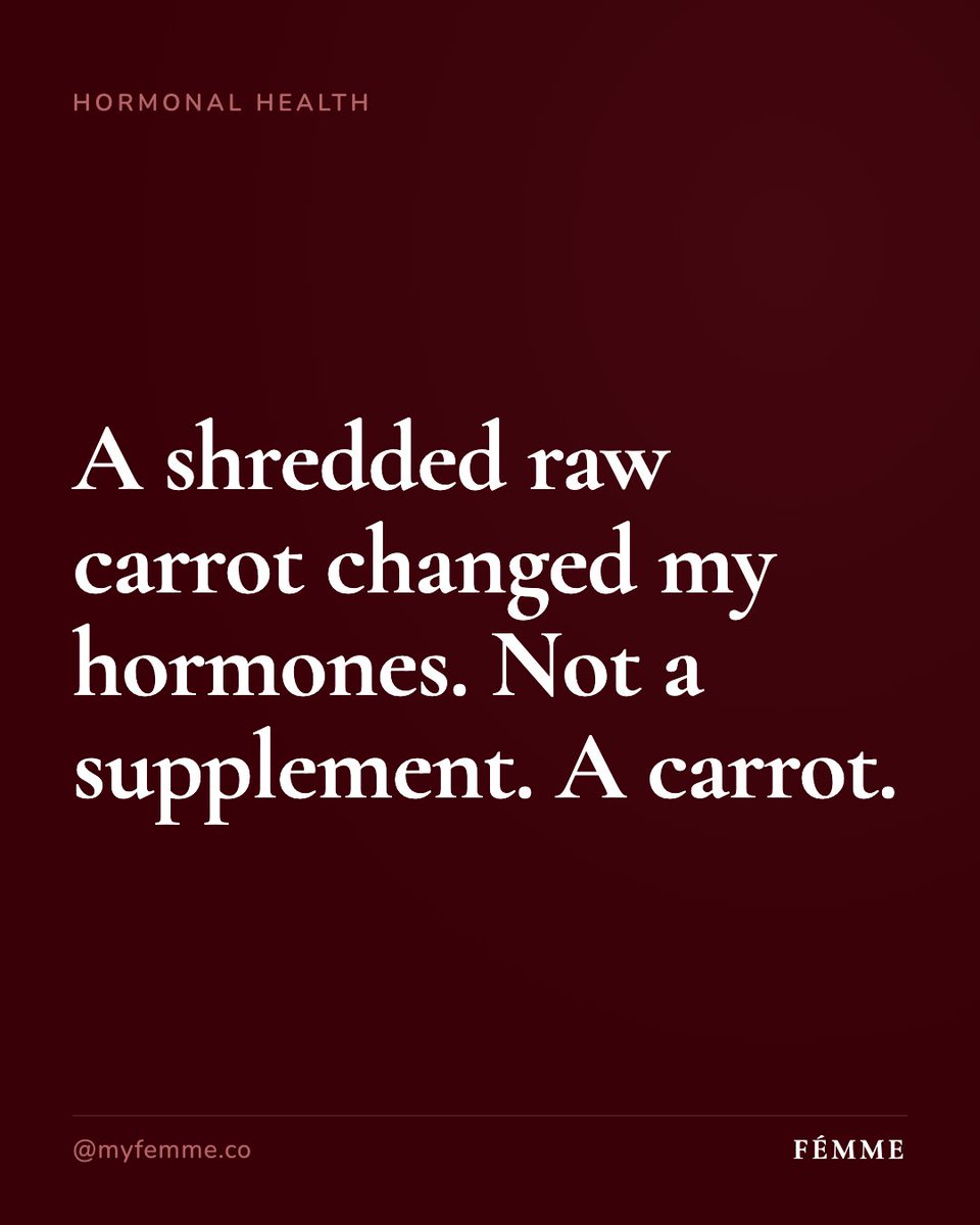 ulyana_organics's tweet image. A shredded raw carrot changed my hormone levels. The mechanism is real and the research backs it. Here is what pectin does and why the carrot has to be raw. #RawCarrotSalad #EstrogenDominance #HormonalHealth