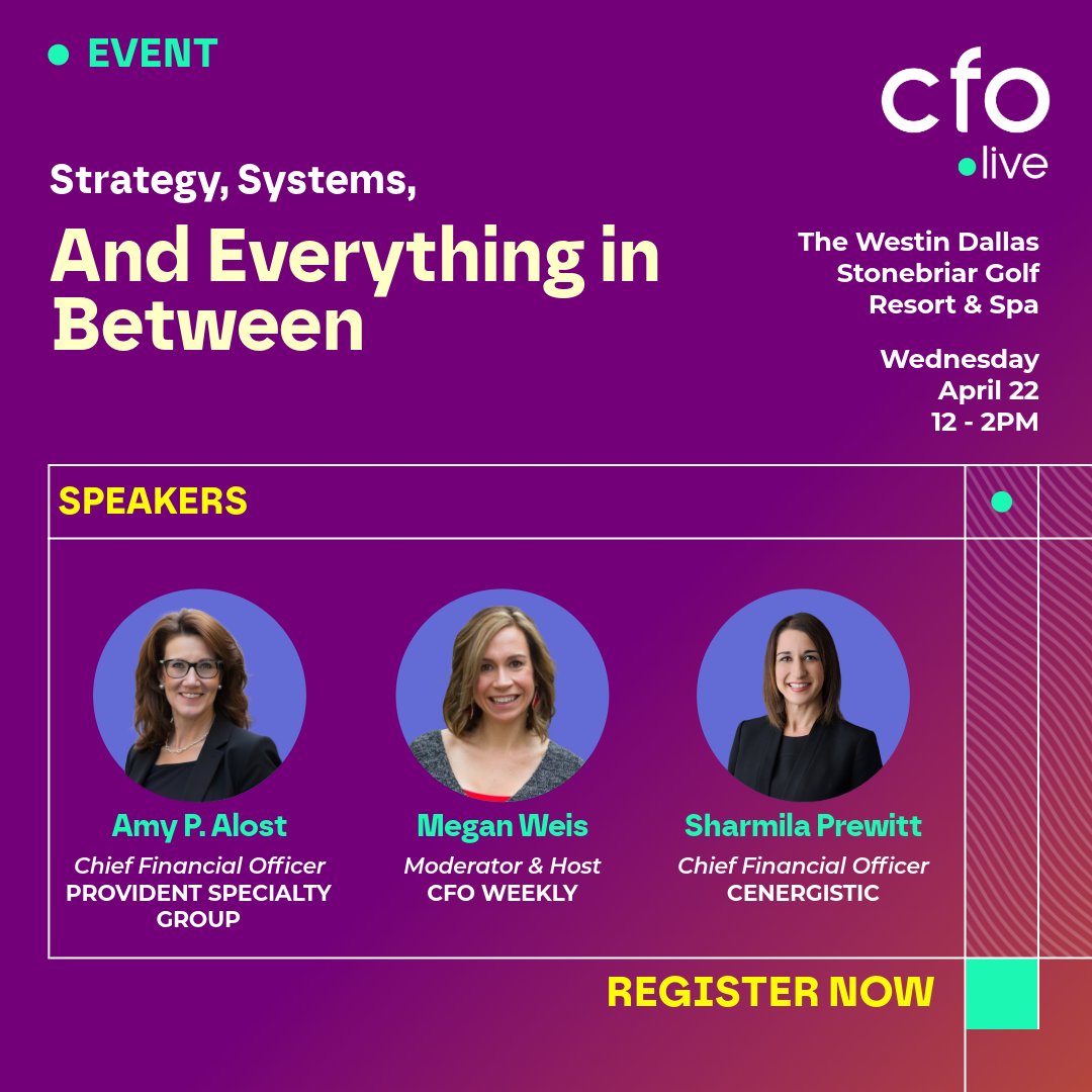 personiv's tweet image. Tomorrow.

CFO Leadership LIVE in Dallas featuring:

• Sharmila Prewitt (@Cenergistic)
• Amy P. Alost

Moderated by Megan Weis.

Join finance leaders for insights &amp;amp; real conversation.

Last spots available.👇 

#CFOLeadershipLIVE #Dallas #Event #CFOLive #Provident #Cenergistic