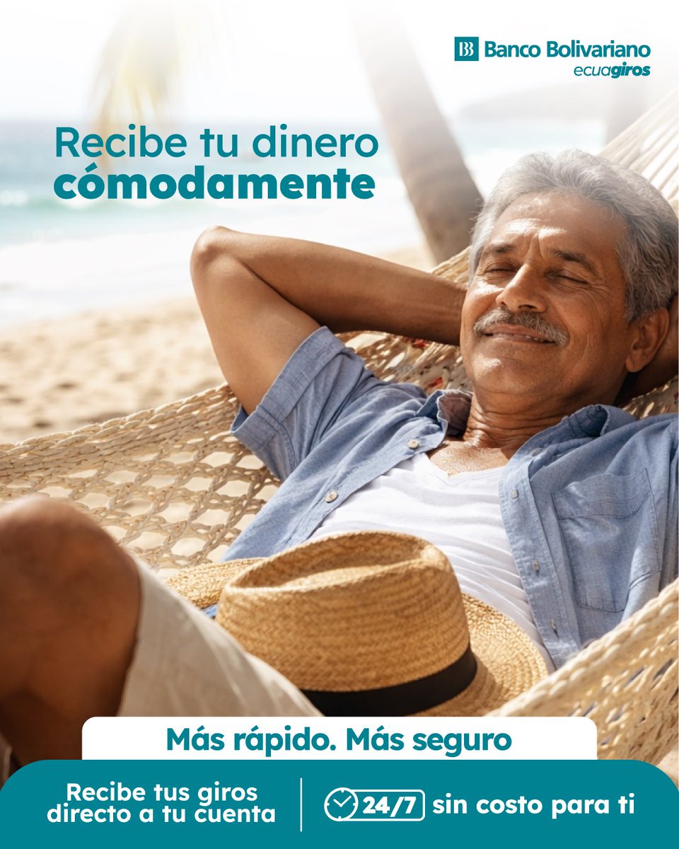 BcoBolivariano's tweet photo. Pídele a quien te envía dinero del exterior que lo haga directamente a tu cuenta Banco Bolivariano.
Disfruta la comodidad sin costos.
¡Más rápido. Más seguro! 💸
#Giros #Remesas #Ecuagiros #Familia #Ecuador #NoMásFilas https://t.co/SBiqLcpwRP