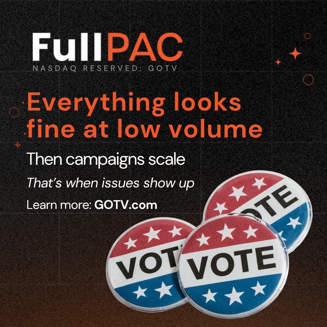 TravisTrawick's tweet photo. Everything works… until you scale.

Texts go out. Volume builds.

Then compliance hits. Messages get blocked. Delivery slows.

That’s when weak setups show.

We help campaigns build for scale early.

Planning to scale? https://t.co/5z5dRICt3p #GOTV https://t.co/N9hYU7raZ6
