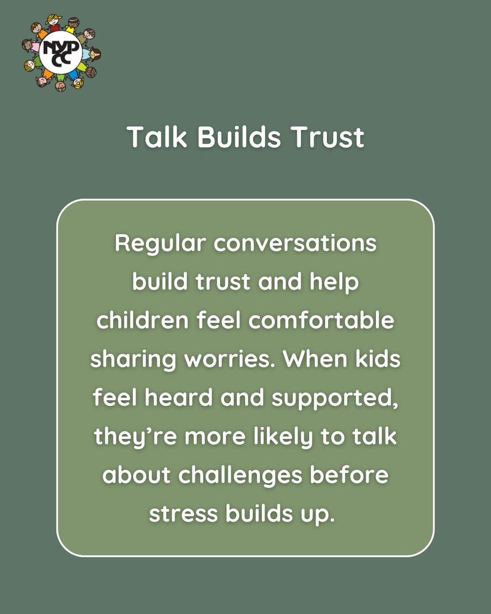 Set aside time to check in with your child and ask open-ended questions. Regular conversations build trust and comfort. 🗣️ 

#TeachableTuesdays #ParentingTips #EmotionalSupport