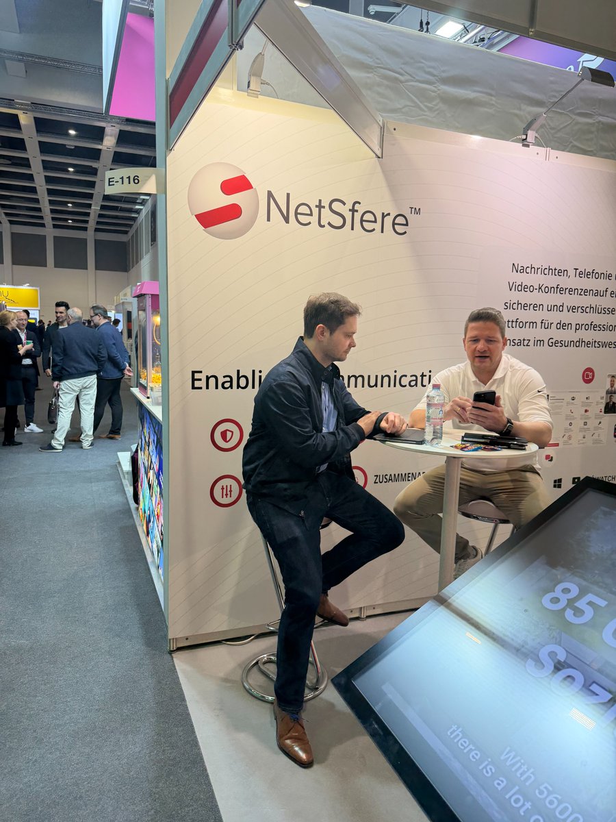 NetSfere's tweet photo. Day 1 DMEA - Connecting Digital Healthcare 2026 and the energy is electric! 
From the moment the doors opened, our team has been deep in dialogue with healthcare leaders, innovators, and digital health pioneers.  
#DMEA2026 #NetSfere #Healthcare #SecureCommunication #GDPR #HIPAA https://t.co/29QRCYTCom
