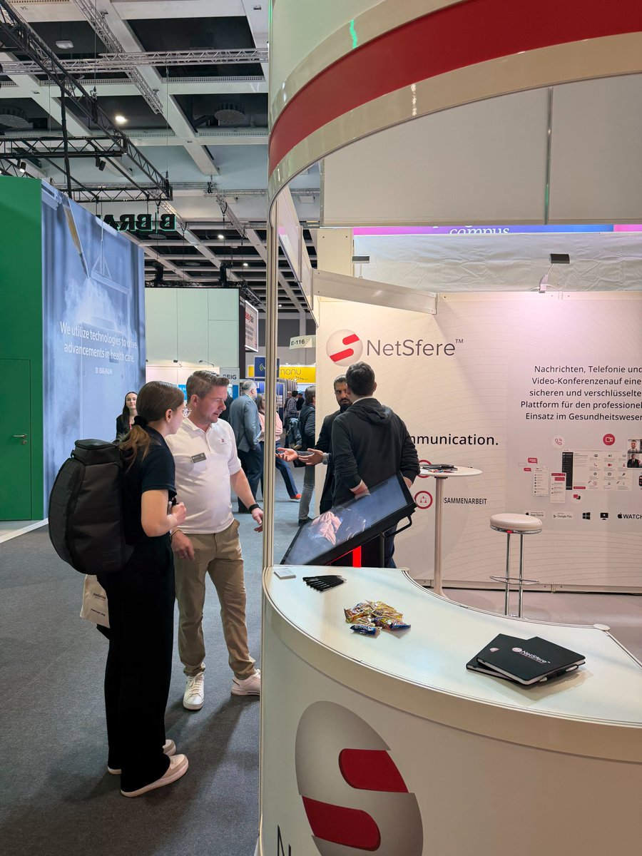 NetSfere's tweet photo. Day 1 DMEA - Connecting Digital Healthcare 2026 and the energy is electric! 
From the moment the doors opened, our team has been deep in dialogue with healthcare leaders, innovators, and digital health pioneers.  
#DMEA2026 #NetSfere #Healthcare #SecureCommunication #GDPR #HIPAA https://t.co/29QRCYTCom