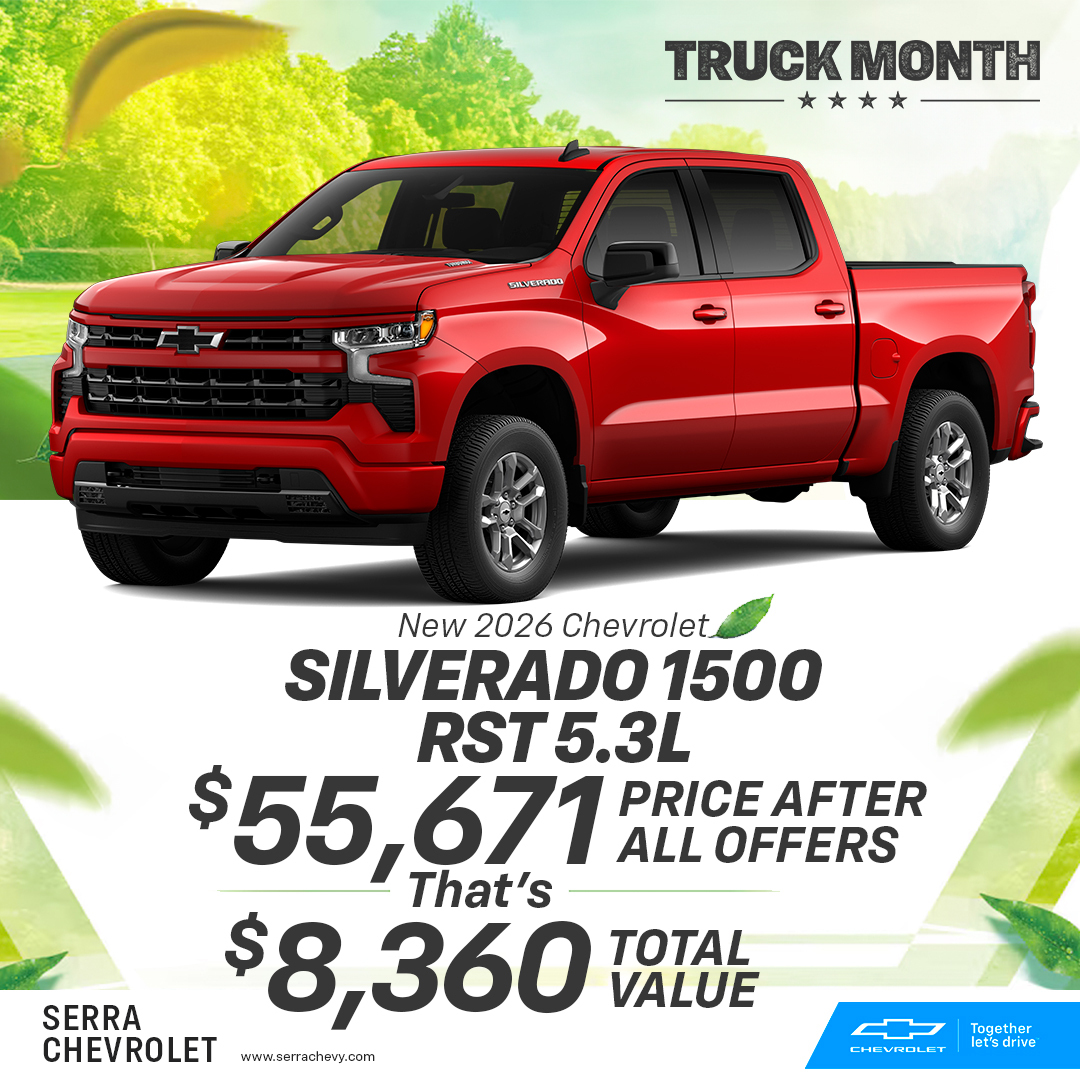 The New 2026 Chevy Silverado 1500 is built for big jobs and everything in between. With serious power, smart towing tech, and a cabin that feels like your mobile command center, the Silverado turns every haul into a flex.

View our inventory! bit.ly/4tg3Ma1