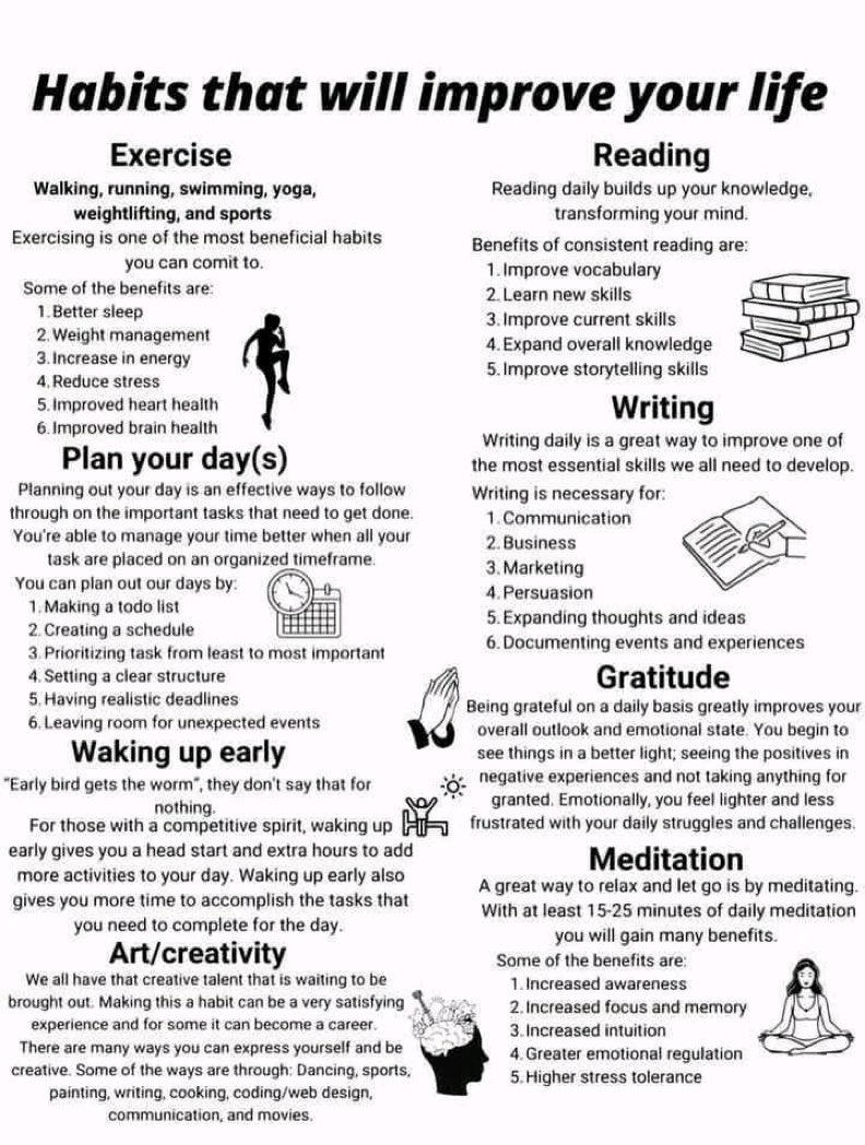 TheShiftJournal's tweet photo. Habits that will improve your life https://t.co/cUozNwRAqu