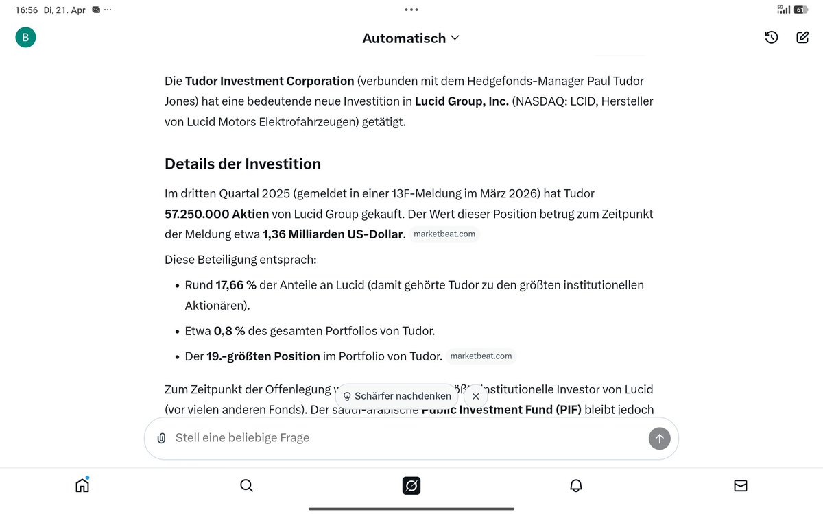 Er hat auch in anscheinend in lucid investiert !!!