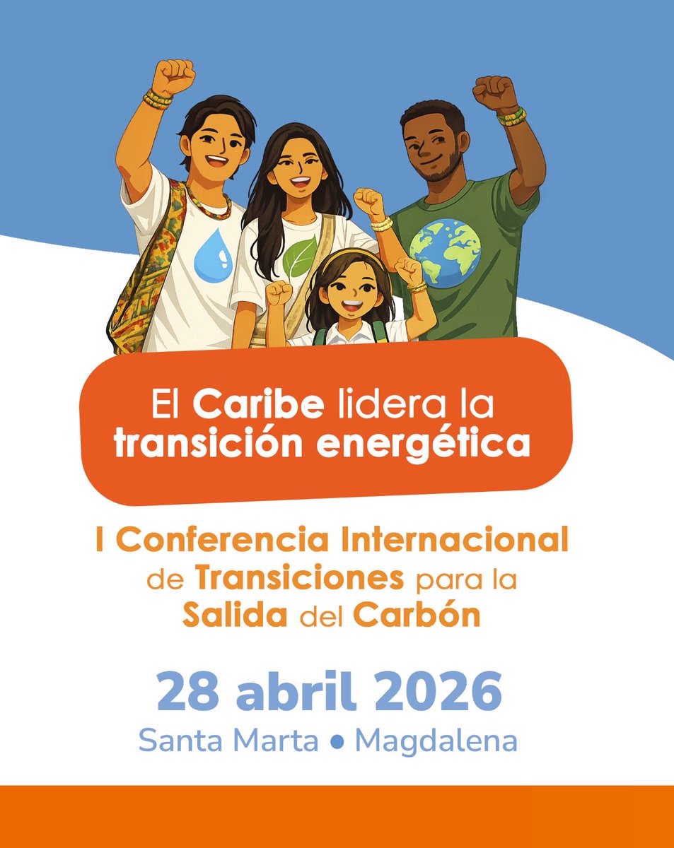 HubAmbiental's tweet photo. 🌎✨ El Caribe llega a un escenario global

El Hub Ambiental del Caribe estará presente en la Primera Conferencia Internacional de Transiciones para la Salida del Carbón, llevando la voz del territorio a una conversación clave sobre el futuro energético 💚⚡
1/2 https://t.co/4gBc8Daoj6