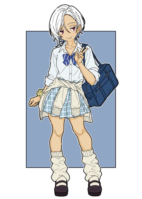 #女の子のピースを見せ合うタグ