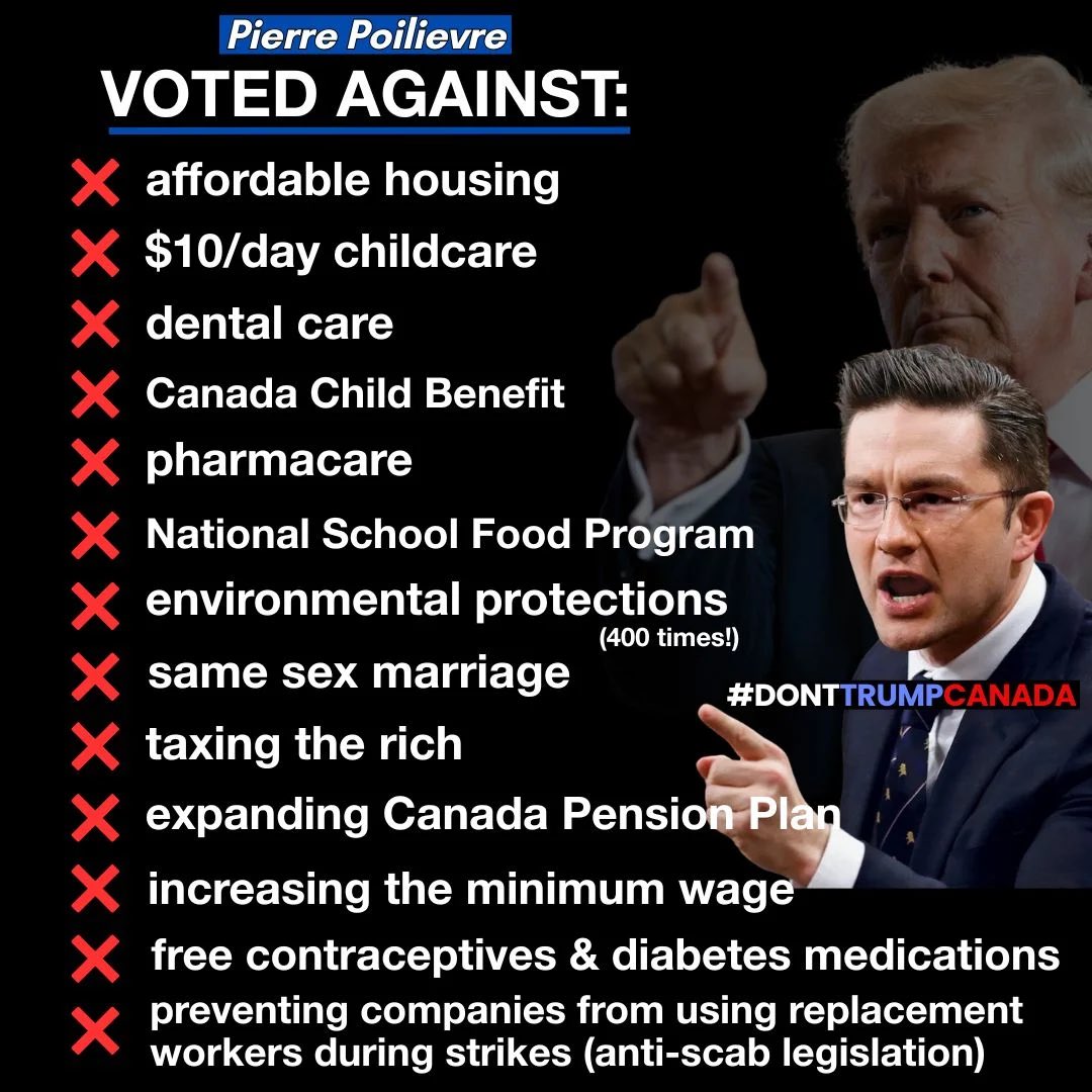 grock1963's tweet photo. @sarobertsonca Yup the slogan guy has a plan... Vote against everything that helps out the every day Canadian . #neverpierre https://t.co/ispuxGUWhF