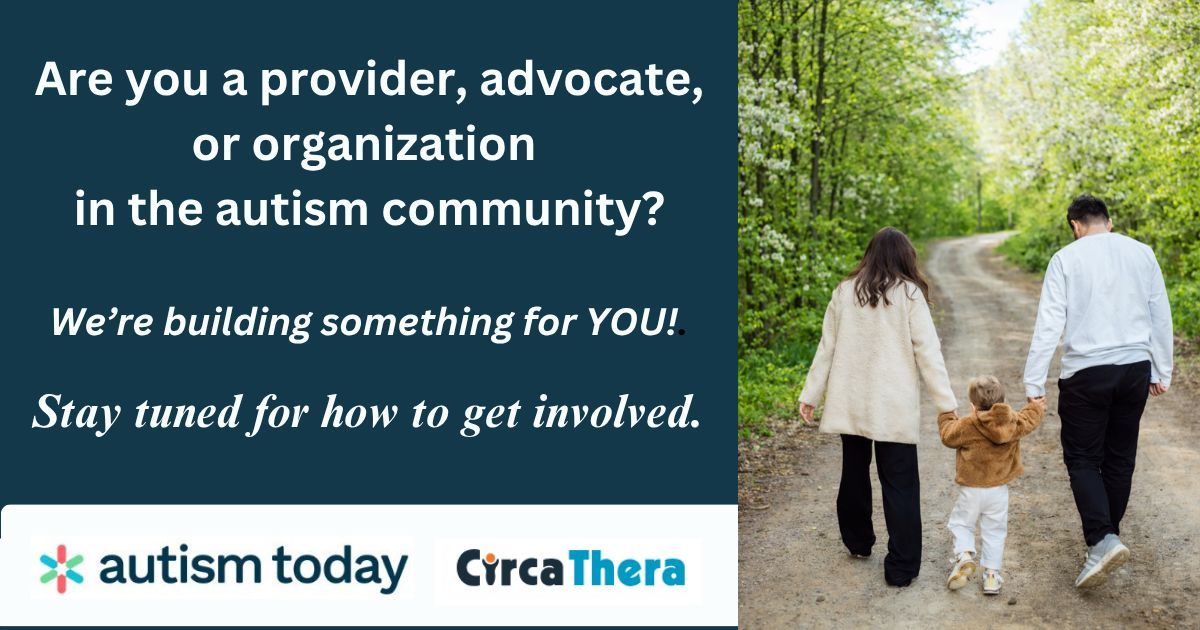 autismtoday's tweet image. Are you a provider, advocate, or organization in the #autism community?
We're building something for YOU!
Stay tuned for how to get involved.
#autismtoday #circathera @autismtoday @circathera