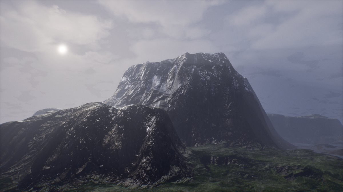 pauthedev's tweet photo. WIP Houdini heightfields enviro in UE5  
#gamedev #Houdini #UnrealEngine5 https://t.co/vgmcP7pwDZ