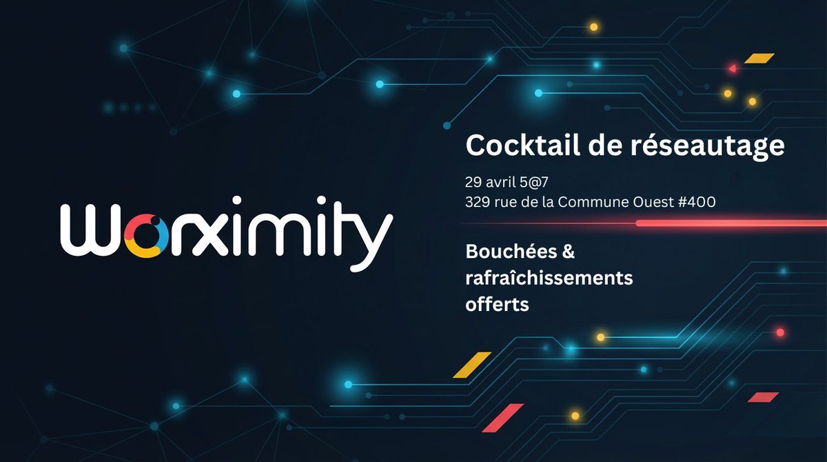 Worximity's tweet image. Dernière chance pour le 5@7 Worximity ! 🚀 Rejoignez-nous le 29 avril pour une soirée de réseautage et d'innovation manufacturière. Les places sont limitées, inscrivez-vous maintenant !

🔗 hubs.la/Q04cSl1H0

#Worximity #Reseautage #Innovation #Industrie40