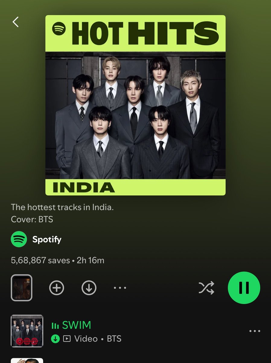 🇮🇳 Indian ARMYs BTS in on the cover of HOT HITS INDIA,SWIM is at #1, make sure to listen from this playlist as well,pls share let and everyone know‼️
🔗 open.spotify.com/playlist/37i9d…