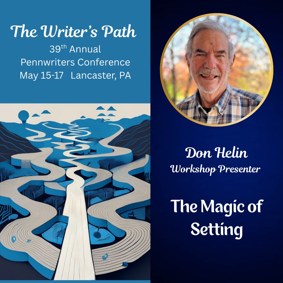 authorcjgrant's tweet image. Don Helin presents The Magic of Setting for his workshop at the 39th Annual Pennwriters Conference. Over 50 workshops means there are workshops you will love! Details at: pennwriters.org
#writingcommunity #writers #authors #writingconference #writingclass #writingworkshop