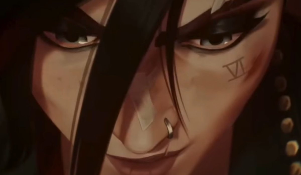 arcanephilly's tweet image. same eyes. different damage. she never stopped fighting 🖤❤️ #Arcane #Vi #caitvi