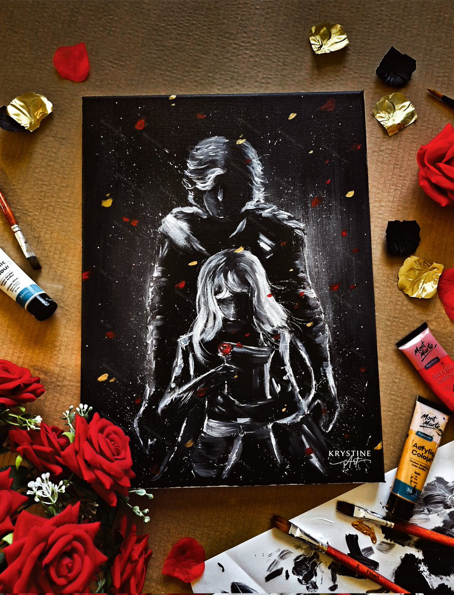 And this world, a mirror. 🌹

Verso &amp; Alicia / Acrylic on canvas 🎨
#ClairObscurExpedition33